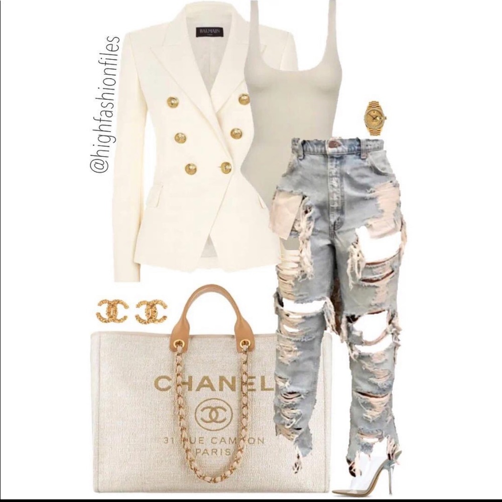 7 for All Mankind Distressed Denim Jeans, Size 32